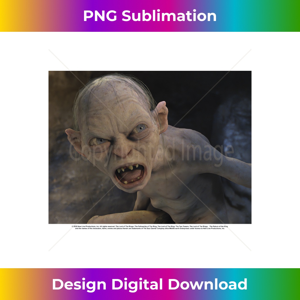 The Lord Of The Rings Gollum Yell Portrait Long Sleeve - Sleek Sublimation PNG Download - Immerse in Creativity with Every Design
