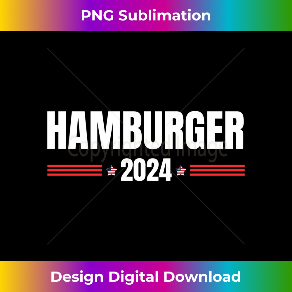 Burger Food Lover Vote For Hamburger 2024 Funny Election Day Long Sleeve - Bespoke Sublimation Digital File - Rapidly Innovate Your Artistic Vision
