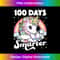 100 Days of School Unicorn Girls Teacher 100th Day of School - Futuristic PNG Sublimation File - Tailor-Made for Sublimation Craftsmanship