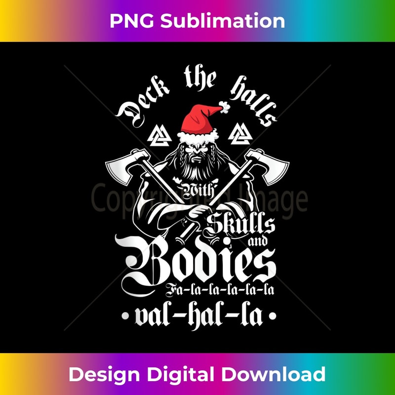 Deck The Halls With Skulls And Bodies Funny Viking Christmas Tank Top - Bespoke Sublimation Digital File - Lively and Captivating Visuals
