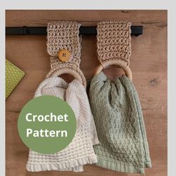 Easy Crochet Towel  Ring Holder Pattern | DIY Crochet Towel Topper Pattern PDF Download |Crochet Towel Boho Towel Hanger