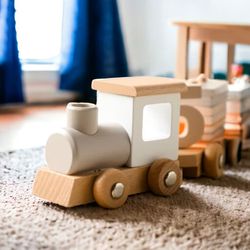 Wooden Toy Train | Handmade Educational Toy | Montessori Pedagogy | Eco-friendly Crafts For Toddlers | Toy