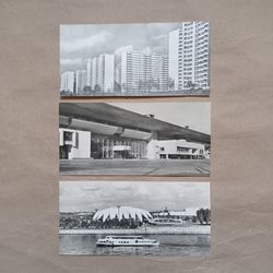 set of 3 soviet photo postcards moscow 1979