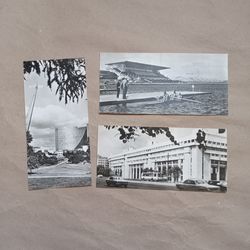set of 3 soviet photo postcards moscow 1979