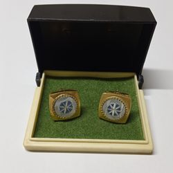 vintage cufflinks with a blue insert