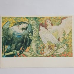 postcard of vasnetsov sirin and alkonost 1982