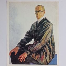 bogorodsky postcard "portrait of m.b. bering" 1982