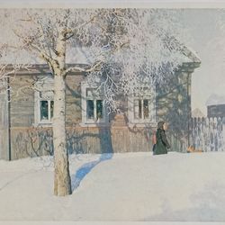 vintage postcard kugach frosty morning 1982