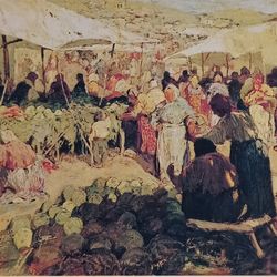 postcard kolesnikov bazaar 1982