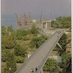 soviet postcard odessa jeanne labourbe bridge, 1983