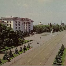 soviet postcard odessa october revolution square 1983
