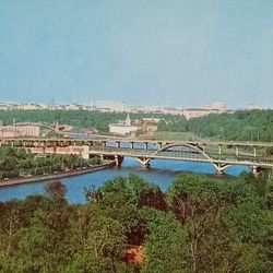 soviet postcard moscow river, 1975