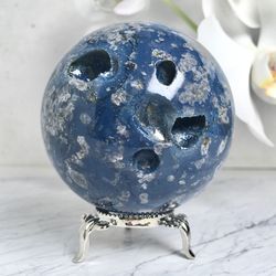 tengizite sphere 51 mm shaitanite mineral blue stone ball dragon glass by uralmountainsfinds