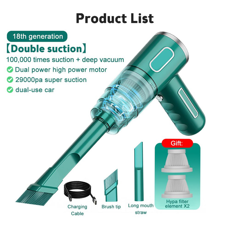 Home Handheld Portable Car Vacuum Cleaner Portable Cordless Car Vacuum Cleaner 6