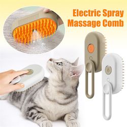 cat steam brush steamy dog brush 3 in 1 electric spray cat hair brushes for massage pet grooming comb hair removal combs
