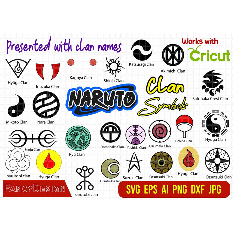 Naruto Clan SVG Bundle Naruto Vector Svg Anime Naruto SVG Bundle Naruto Village Symbols Anime Svg C