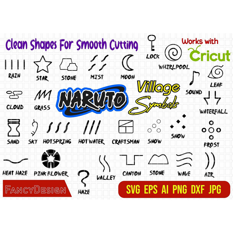 Naruto Village SVG Bundle Naruto Vector Svg Anime Naruto SVG Bundle Naruto Clan Symbols Anime Svg C