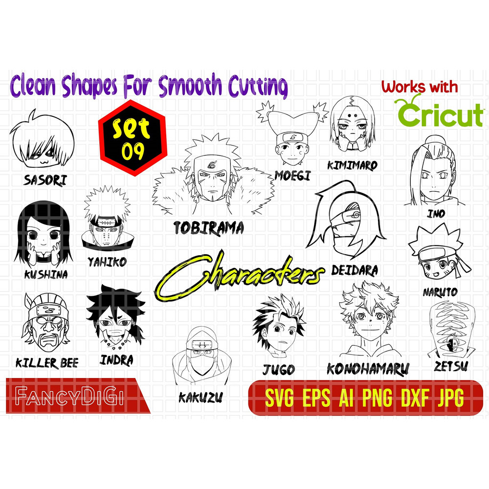 152 Naruto Characters SVG Bundle Naruto Vector Svg Anime Naruto SVG Bundle Kakashi Vector Uzumaki S 8