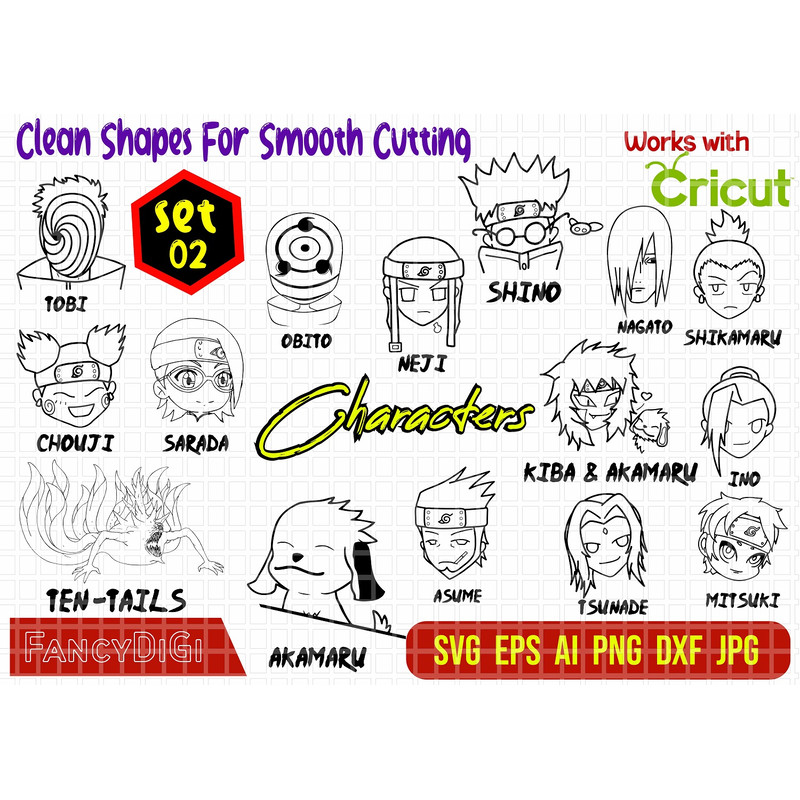 152 Naruto Characters SVG Bundle Naruto Vector Svg Anime Naruto SVG Bundle Kakashi Vector Uzumaki S 9