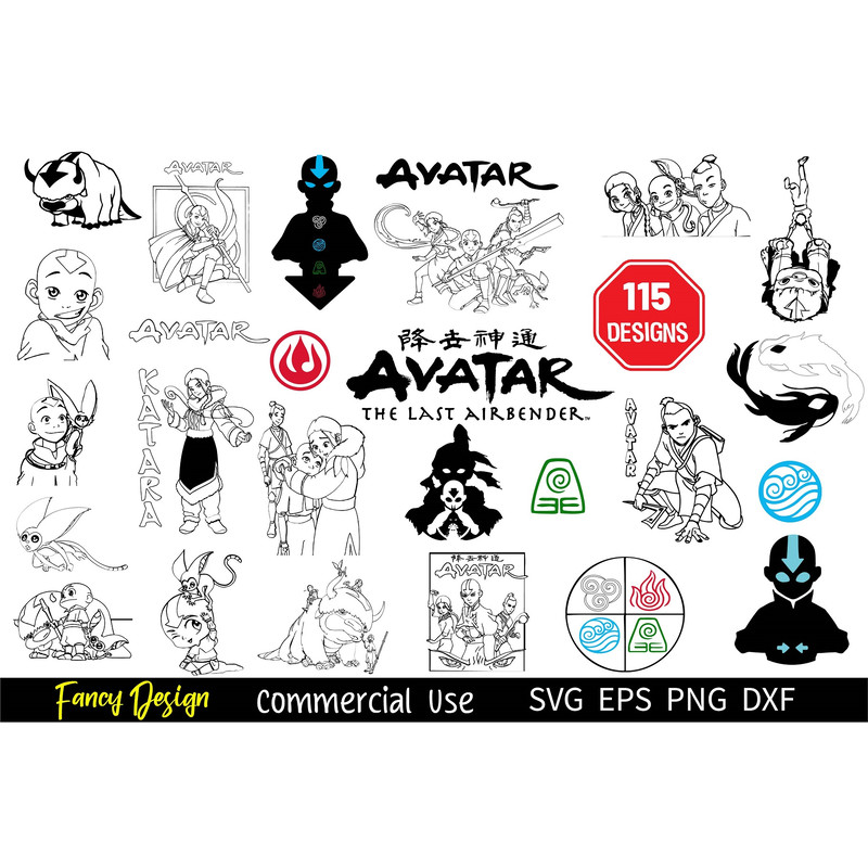 115 Avatar The Last Airbender Vector SVG Avatar SVG Chibi Anime Vector Aang PNG SVG Comic SVG Bundl 0