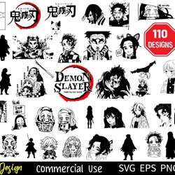 110 demon slayer vector svg, demon slayer svg, chibi kimetsu no yaiba vector, tanjiro png svg, chibi anime manga svg