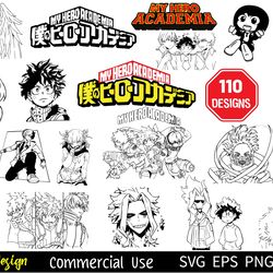 110 my hero academia vector, my hero academia, mha anime svg bundle, deku svg, izuku midoriya, boku no hero academia svg