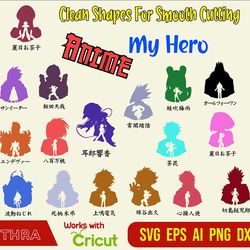 my hero academia vector, my hero academia, mha anime svg bundle, deku svg, izuku midoriya, boku no hero academia svg