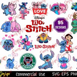 100 anime lilo & stitch svg bundle, anime lilo character svg, chibi anime, disney vector, disney's lilo & stitch vector