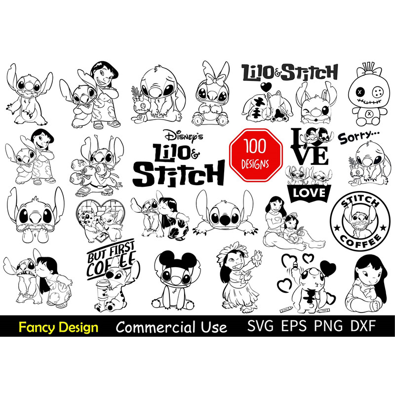 100 Lilo  Stitch SVG Bundle Disney Vector Anime Lilo Character SVG Chibi Anime SVG Disneys Lilo  St 0