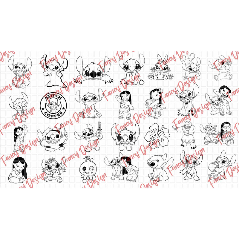 100 Lilo  Stitch SVG Bundle Disney Vector Anime Lilo Character SVG Chibi Anime SVG Disneys Lilo  St 1