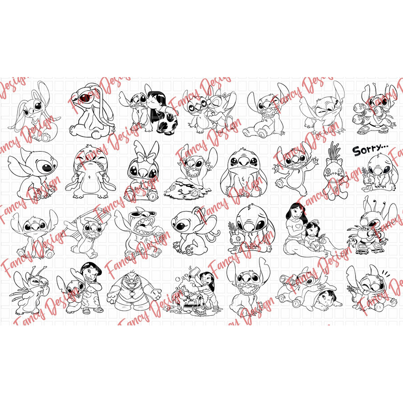 100 Lilo  Stitch SVG Bundle Disney Vector Anime Lilo Character SVG Chibi Anime SVG Disneys Lilo  St 3