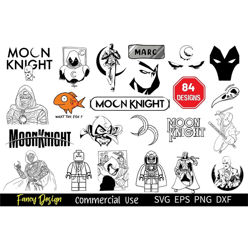 84 Moon Knight SVG Bundle Anime Character SVG Moon Knight Svg Ninja Svg Manga Svg Khonshu God Svg M 0