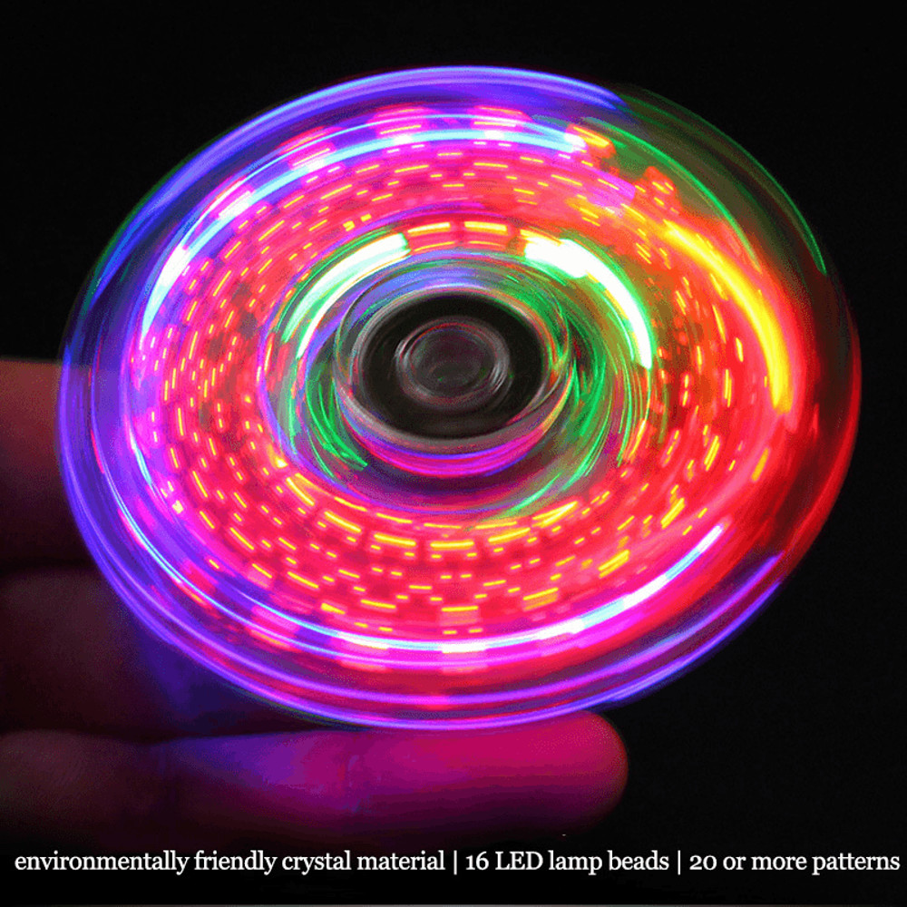 Crystal Luminous LED Light Fidget Spinner Hand Top Spinners Glow In Dark Stress Relief Toys Gyrosco 4