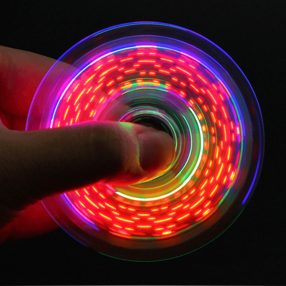 Crystal Luminous LED Light Fidget Spinner Hand Top Spinners Glow In Dark Stress Relief Toys Gyrosco 6