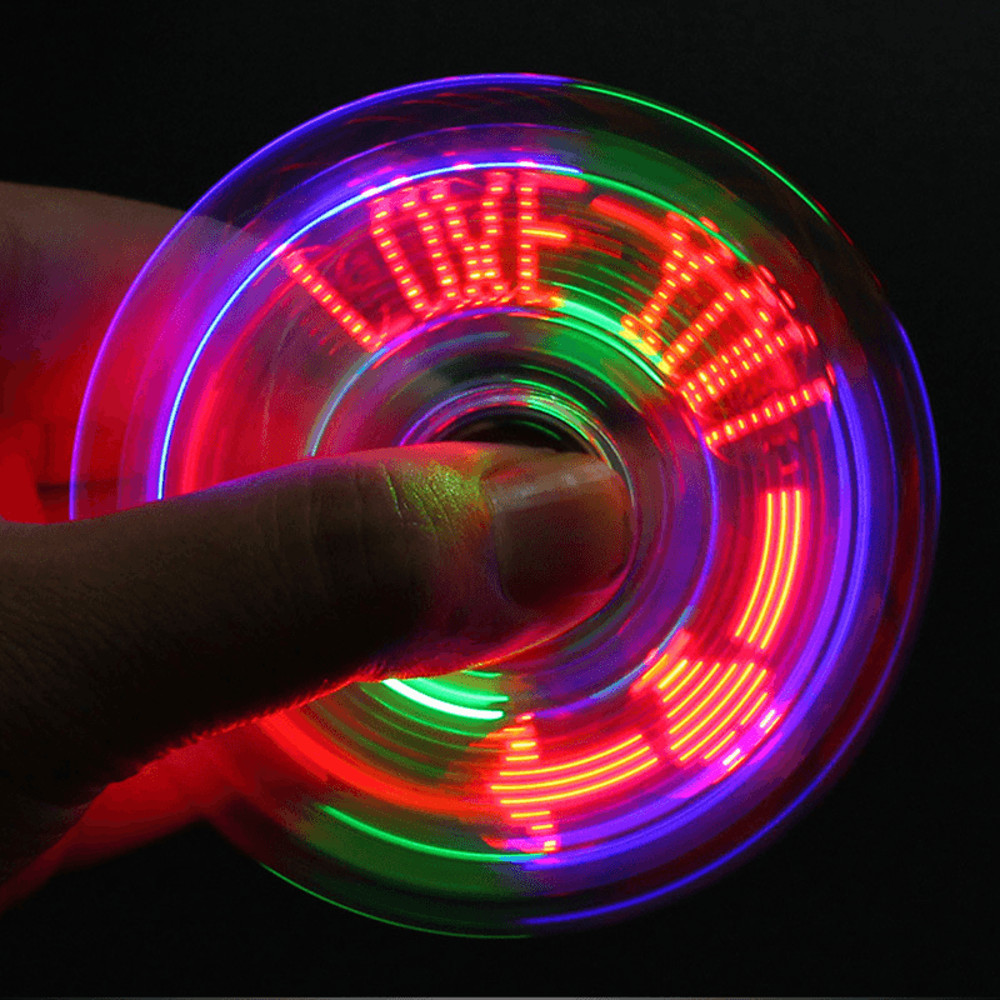 Crystal Luminous LED Light Fidget Spinner Hand Top Spinners Glow In Dark Stress Relief Toys Gyrosco 8