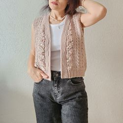 Crochet crop vest pattern women