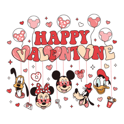 Disney Characters Happy Valentine SVG