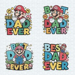 best dad ever super mario svg bundle