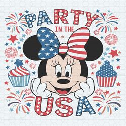party in the usa patriotic minnie mouse svg