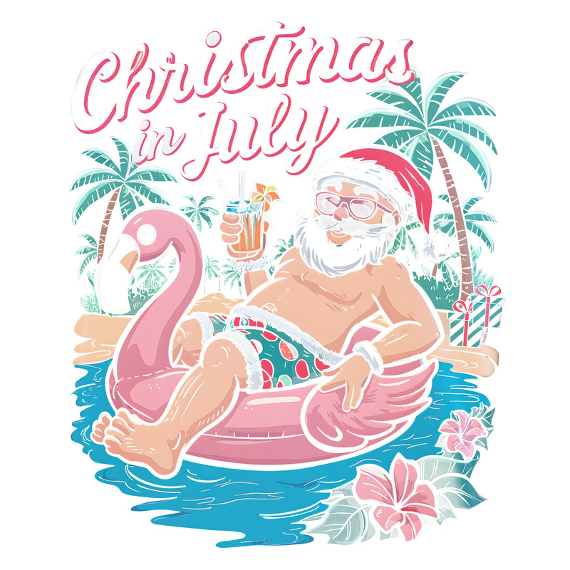 Christmas In July Santa Claus Vacation PNG.png