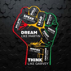 dream like martin think like garvey juneteenth svg