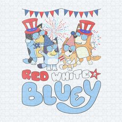 red white and bluey patriotic family png