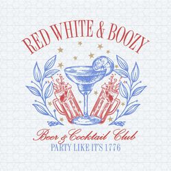 red white and boozy beer and cocktail club svg