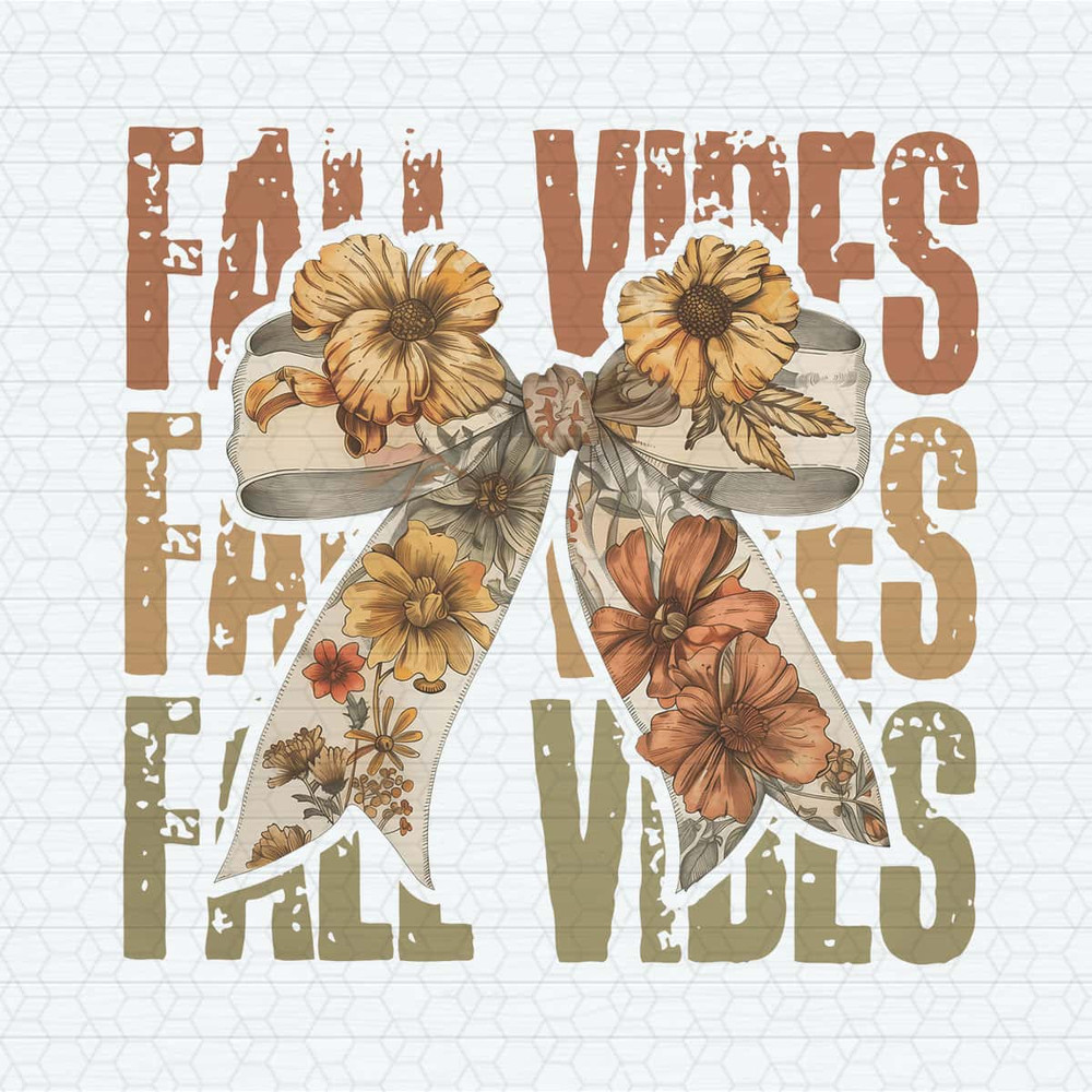 Fall Vibes Floral Ribbon Bow PNG.jpg