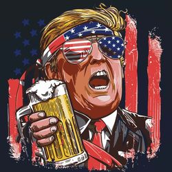 donald trump drinks beer svg america flag svg america glasse svg