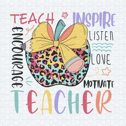 groovy teacher appreciation apple bow png