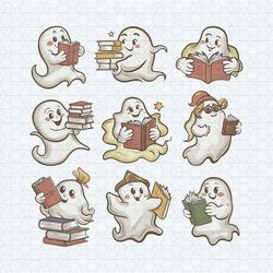 funny teacher gift boo ghost reading book png
