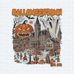 scary halloweentown est 1998 pumpkin ghost png