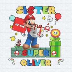 custom super mario sister of the birthday png
