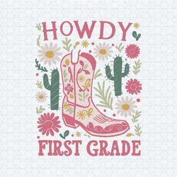 howdy first grade teacher school back svg